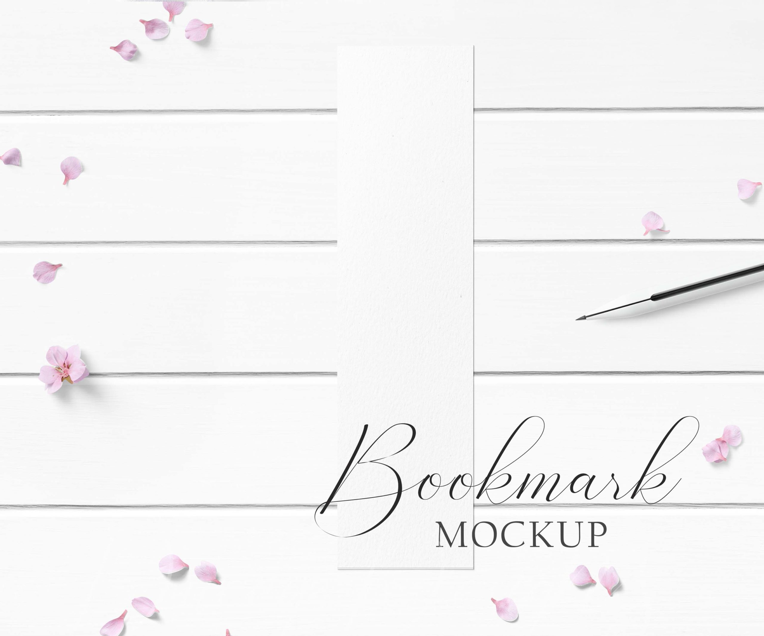 Download 2 8 Bookmark Mockup Styled With Textured Paper And Pink Flowers On A White Wood Background Natalie Ducey