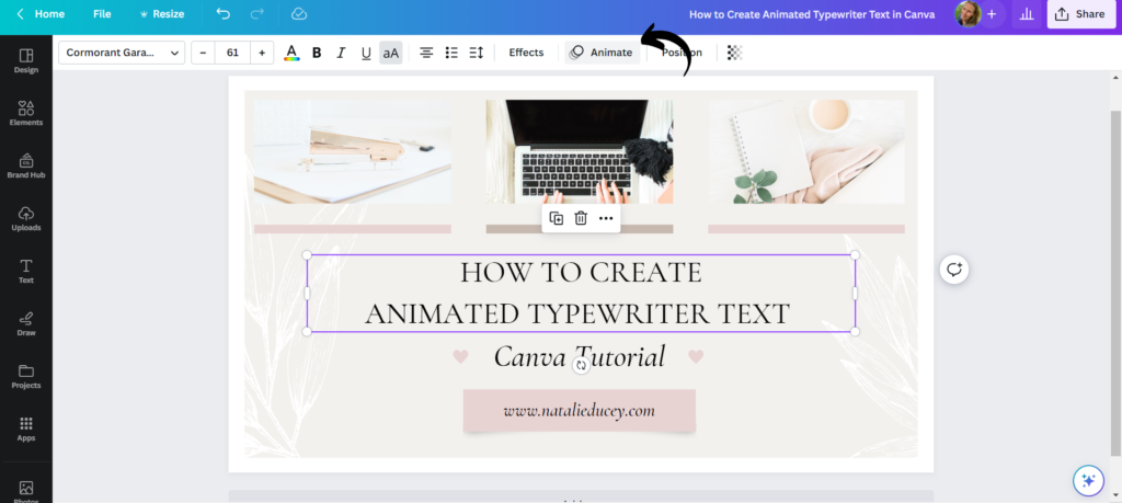 How to Create Animated Typewriter Text in Canva! – Natalie Ducey