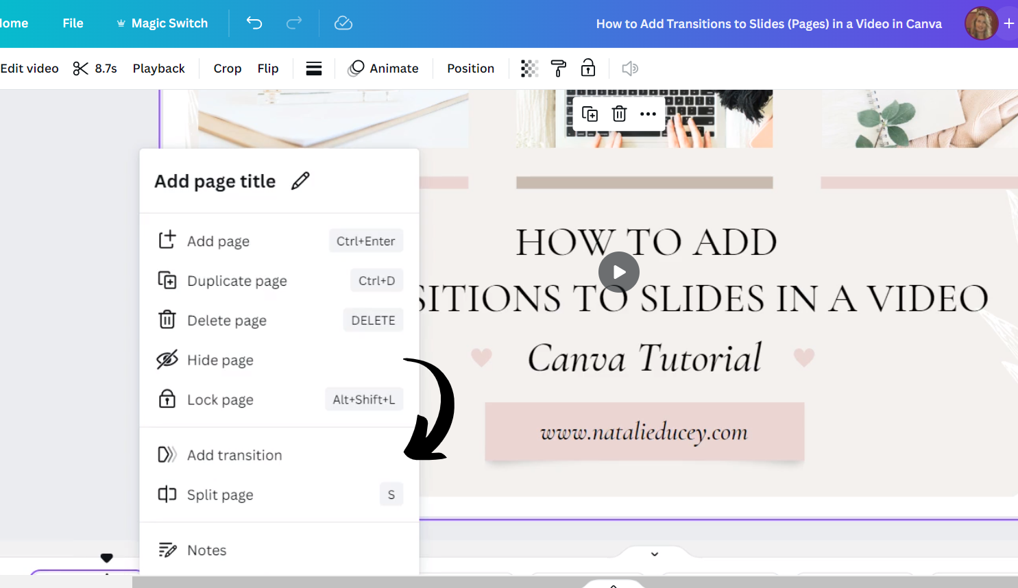 how-to-add-transitions-to-slides-pages-in-a-video-in-canva-natalie